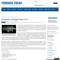 An Introduction to Penetration Testing – Part 1 « Forensic Focus – Articles