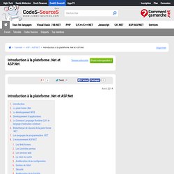 Introduction à la plateforme .NET et ASP.NET, Tutoriel N°1045,