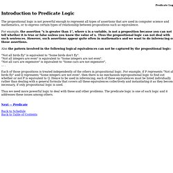 Introduction to Predicate Logic