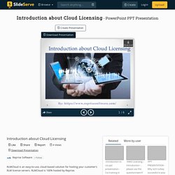 Introduction about Cloud Licensing