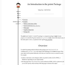 An Introduction to the printr Package - Yihui Xie