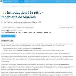 Introduction à la rétro-ingénierie de binaires