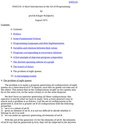 Dijkstra Archive: A Short Introduction to the Art of Programming (EWD 316), Chapter 9