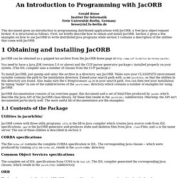 An Introduction to Programming with JacORB