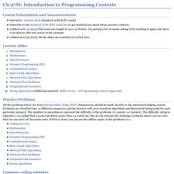 CS 97SI: Introduction to Competitive Programming Contests