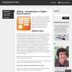 OData – Introduction à l’Open Data Protocol « Istace Emmanuel