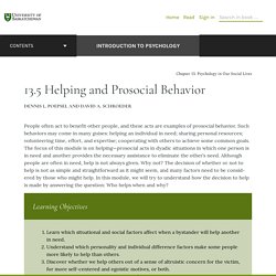Helping and Prosocial Behavior