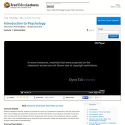 Introduction to Psychology Course, Yale Psychology Video Tutorials, Paul Bloom