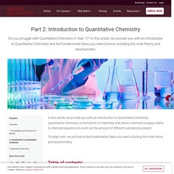 Introduction to Quantitative Chemistry