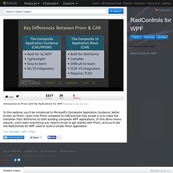 TV > Watch > Introduction to Prism with the RadControls for WPF