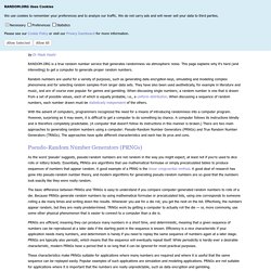 Introduction to Randomness and Random Numbers