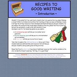 Recipes to Good Writing