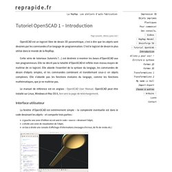 Tutoriel OpenSCAD 1 – Introduction