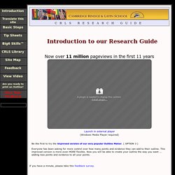 Introduction to the CRLS Research Guide- CRLS Research Guide