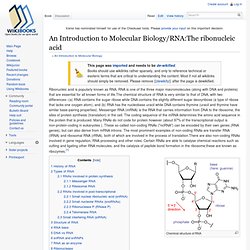 An Introduction to Molecular Biology/RNA:The ribonucleic acid