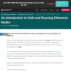 An Introduction to Geth and Running Ethereum Nodes
