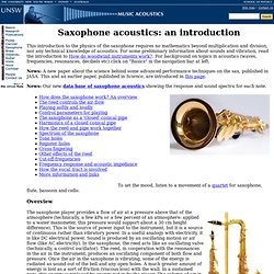 Introduction to saxophone acoustics