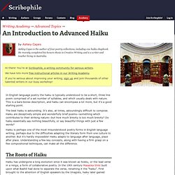An Introduction to Advanced Haiku - Writing Academy