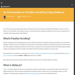 An Introduction to Parallax Scrolling Using Stellar.js