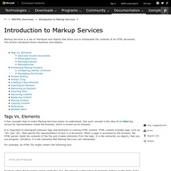 Introduction to Markup Services