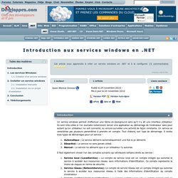 Introduction aux services windows en .NET