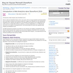 Introduction à Web Analytics dans SharePoint 2010 - Blog de l’équipe Microsoft SharePoint