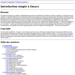 Introduction simple à Emacs