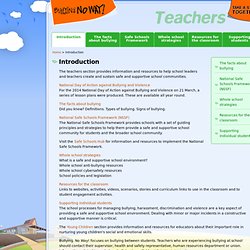 Introduction - Teachers - Bullying. No Way!