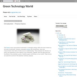 Introduction – Finance basics - Green Technology World