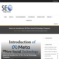 Meta: An Introduction of New Social Technology Company - SEO HelpPoint