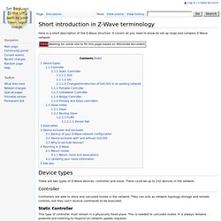 Short introduction in Z-Wave terminology - Alsenet Z-Wave Wiki