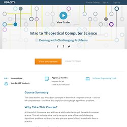 Intro to Theoretical CS (Algo Complexity)