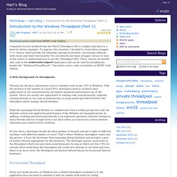 Introduction to the Windows Threadpool (Part 1) - Hari's Blog - Site Home - MSDN Blogs - Iceweasel