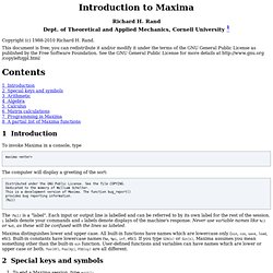 Introduction to Maxima