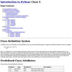 Introduction to Python: Class 5