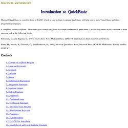 Introduction to QuickBasic