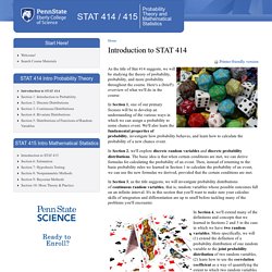 Introduction to STAT 414