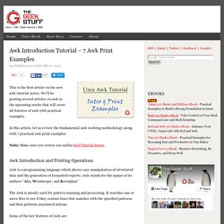 Awk Introduction Tutorial – 7 Awk Print Examples