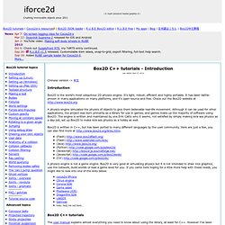 Box2D tutorials - Introduction - iforce2d