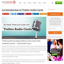 An Introduction to Twitter Audio Cards