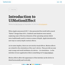 Introduction to UIMotionEffect