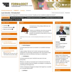 Introduction - Les brevets - FORMADOCT at Université européenne de Bretagne