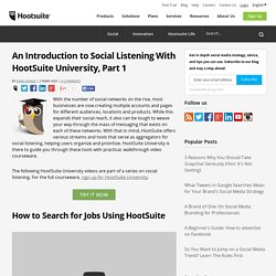 An Introduction to Social Listening With HootSuite University, Part 1