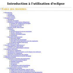 Introduction à l'utilisation d'eclipse