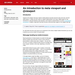 An introduction to meta viewport and @viewport