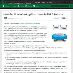 Introduction to In-App Purchases