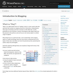 Introduction to Blogging WordPress Codex