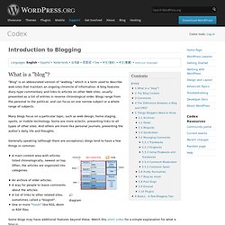 Introduction to Blogging