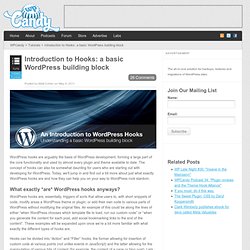 Introduction to Hooks: a basic WordPress building block