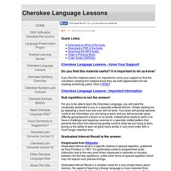 Introductory Edition - Lessons 1 to 6 - Cherokee Language Lessons